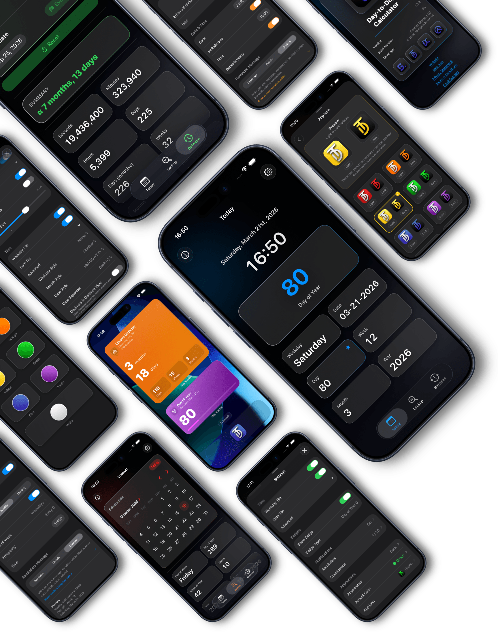 Day Tracker app screen